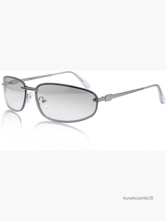 Y2K Sunglasses Retro 2000s Wrap Around Metal Frame UV400 Protection Trendy main image 7